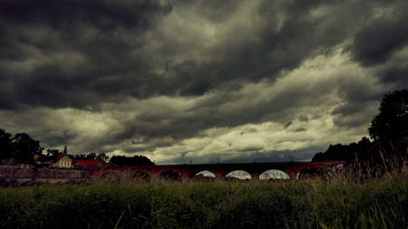 Clodudy landscape with dramatic skiesの写真素材