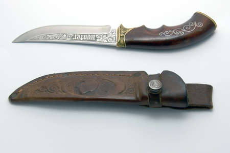 Hunting knife handmade. Used by hunters, fishermen, tourists