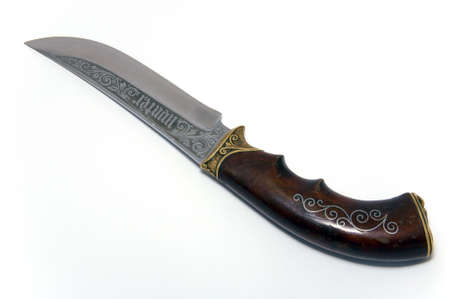 Hunting knife handmade. Used by hunters, fishermen, touristsの写真素材