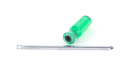 Reversible Screwdriver Green Isolated