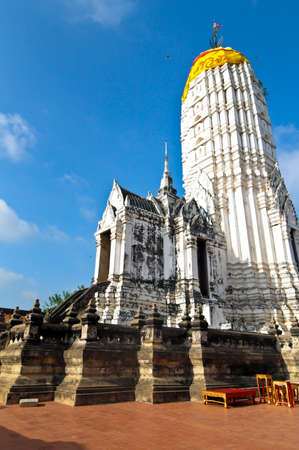 old pagoda at ayutthaya Thailand in Putthaisawan templeの写真素材