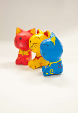 three cat toy on blackground whiteの写真素材