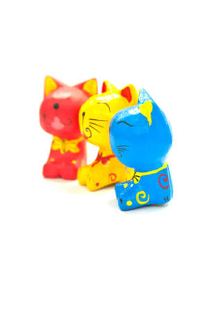 three cat toy on blackground whiteの写真素材