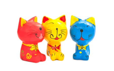 three cat toy on blackground whiteの写真素材