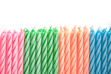 Colorful birthday Candles on isolated backgroundの写真素材