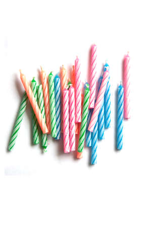 Colorful birthday Candles on isolated backgroundの写真素材