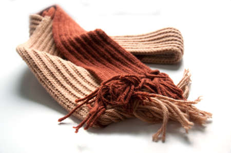 Scarf brown on a white backgroundの写真素材