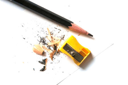 A very sharp pencil and a sharpenerの写真素材