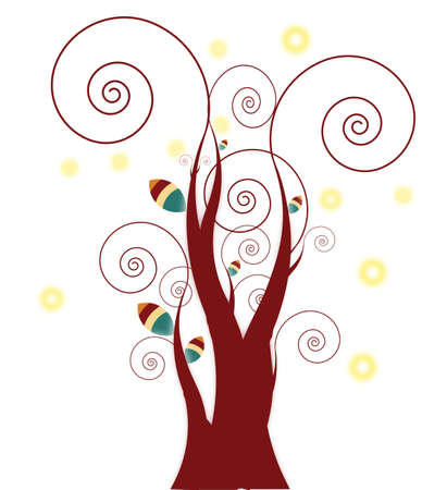 tree spiral fantasyのイラスト素材