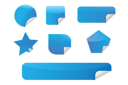 Set of  blank sticker icons-geometryのイラスト素材