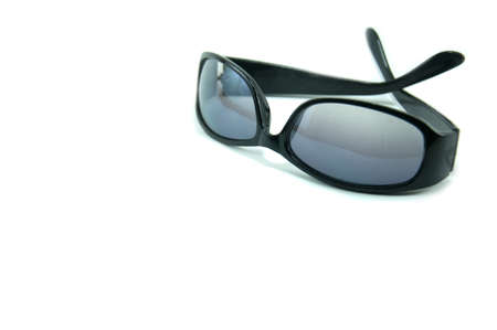 Black sunglasses isolated on white backgroundの写真素材