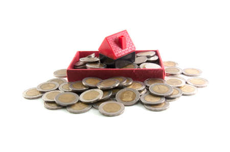 money change new home-labor saving for buy new homeの写真素材
