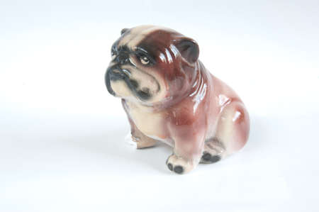 Ceramic dog isolated on white backgroundの写真素材