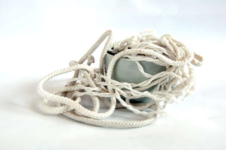 White Rope on white backgroundの写真素材