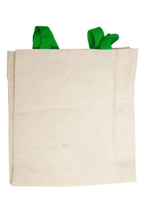 White canvas bag on white isolated backgroundの写真素材