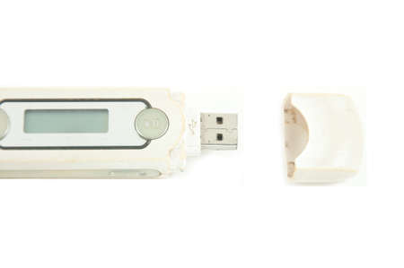 Generic usb mp3 player isolated over whiteの写真素材