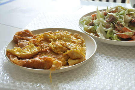 Thai Dinner set,omelet,fry vegetable