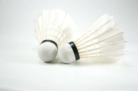 Badminton with white background close upの写真素材