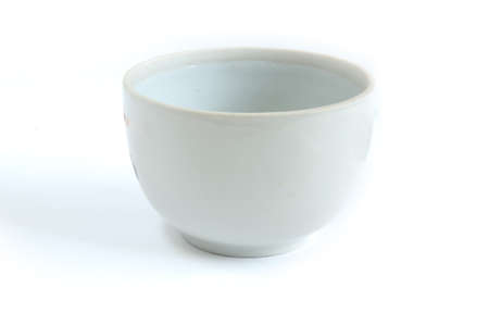 White ceramic bowl on white backgroundの写真素材