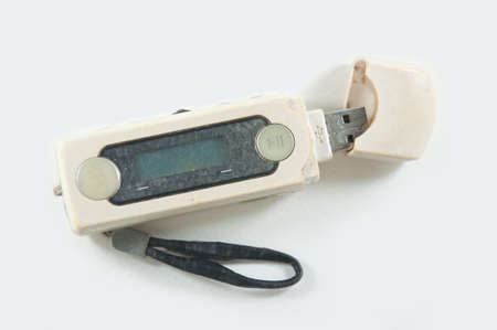Usb mp3 player isolated on whiteの写真素材