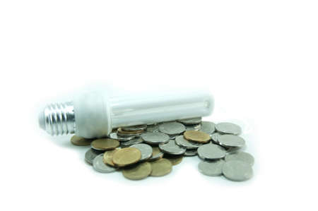 fluorescent light on Thai money is energy savingの写真素材
