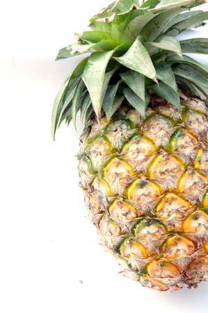 part of pineapple on a white backgroundの写真素材