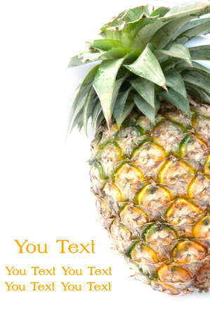 part of pineapple on a white backgroundの写真素材