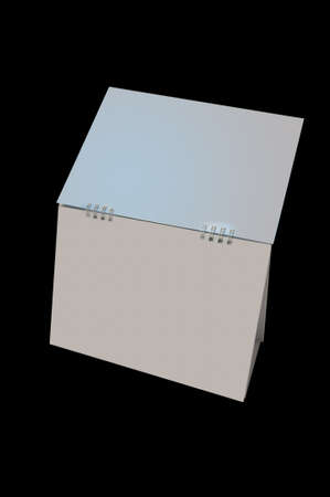 Blank calendar isolated on blackの写真素材