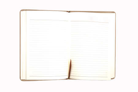 open notebook on white backgroundの写真素材