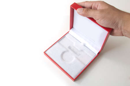 open gift box for expensive gifts and decorationsの写真素材