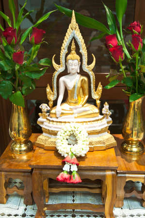Buddha's and garland, the symbol of faith and peacefulの写真素材
