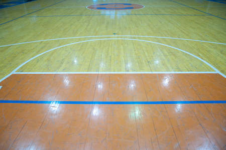 Wooden basketball court. Indoor sports playgroundの写真素材