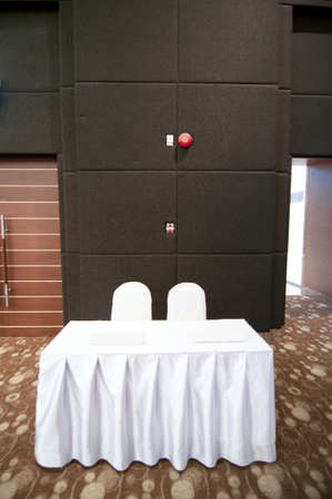 white table in conference roomの写真素材