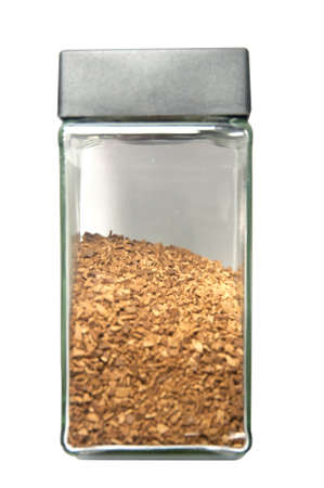 Jar of instant coffee isolated.の写真素材