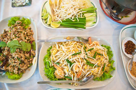 Thai food Pad thai , Stir fry noodles with shrimpの写真素材