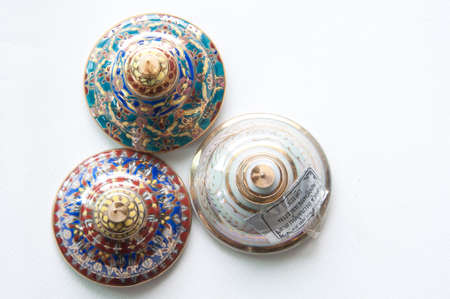The Benjarong  Bencharong  , Ceramic jars with intricate designed from thailand