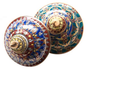 The Benjarong  Bencharong  , Ceramic jars with intricate designed from thailandの写真素材