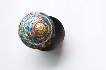 The Benjarong  Bencharong  , Ceramic jars with intricate designed from thailandの写真素材