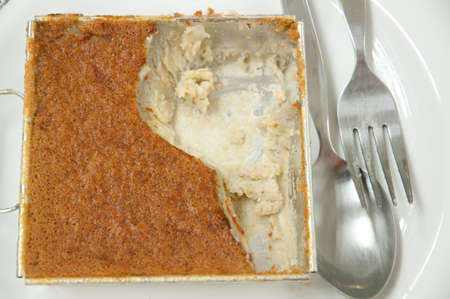 Khanom Mo Kaeng  egg custard with mung bean flour , Thai dessert の写真素材