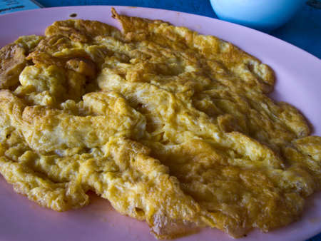 Omelet in thai style ready for eatの写真素材