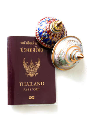 Travel at Thailand Benjarong Ceramic jars with intricate designe -souvenir in Thailandの写真素材