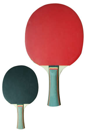 Black and red paddle on whiteの写真素材