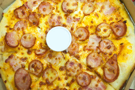 Pizza on white background. Fast food image seriesの写真素材