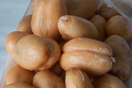 closeup of Thai sweet fruit,Zalacca in packageの写真素材