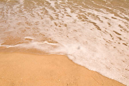 Soft wave of the sea on the sandy beachの写真素材