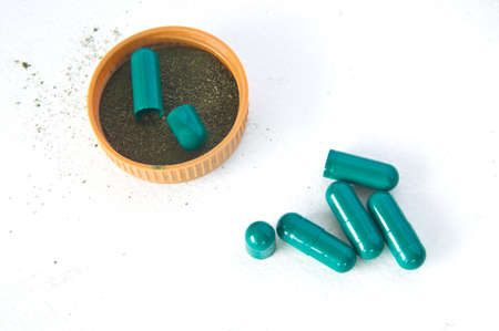 Green Capsule- Herbal Medicalの写真素材