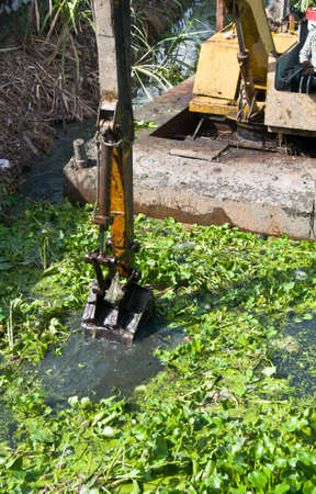 Dredge working in  Canal at Thailandの写真素材