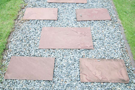 Path Flagstone  in gardenの写真素材