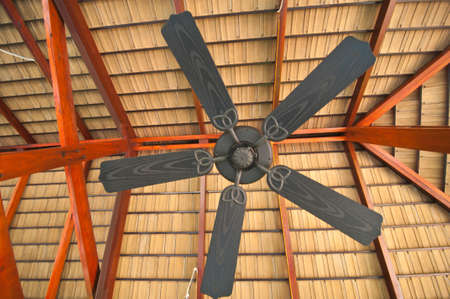 five blades black ceiling fanの写真素材
