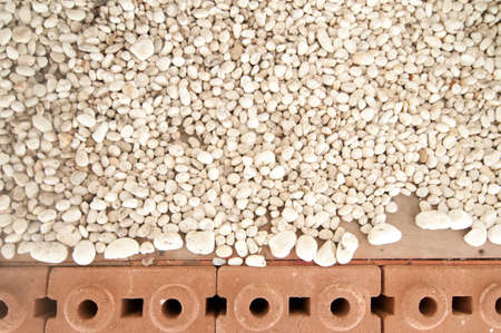 pebble stone and  brick textureの写真素材